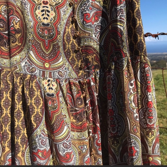 NWOT Boho High Waist Tiered Multicolored Maxi Skirt - Picture 2 of 16